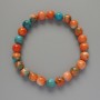 Bracelet “Variscite” (plastic acrylic, individual) orange, blue and white colors, smooth beads, diameter 8.5mm±, length 18cm± (stretch)