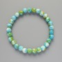 Bracelet "Variscite" (artificial acrylic) blue, white and yellow colors, smooth beads, diameter 6.5 mm±, length 18 cm± (stretch)