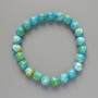 Bracelet “Variscite” (imitation acrylic) blue, white, and yellow colors, smooth beads, diameter 8.5 mm±, length 18 cm± (stretch)