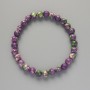 Bracelet "Variscite" (artificial acrylic) purple, white, and green colors, smooth bead, diameter 6.5mm+-, length 18cm+-, (stretch)