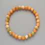 Bracelet “Variscite” (artificial acrylic) green, orange, and white colors, smooth beads, diameter 7mm±, length 18cm± (stretch)