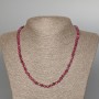Ruby Necklace Natural Stone Faceted Cube Beads, 4mm diameter, 50cm length ±