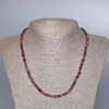 Necklace Ruby natural stone faceted cube, diameter 4mm±, length 48cm ±