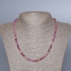 Necklace Ruby Natural Stone Faceted Cube, 4mm diameter ±, length 48cm ±