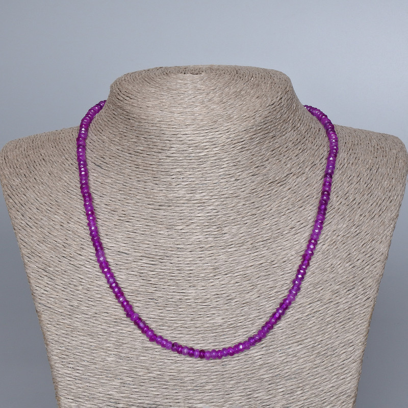 Amethyst Necklace (loose) Faceted Rondelle Beads, 4.5×2.5 mm, length 48 cm ±