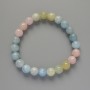 Morganite Bracelet, natural stone, smooth round beads, 8.5mm ±, length 18cm ± (stretch)