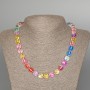 Opal Glass Beads Necklace, Multicolor Smooth Round Beads, 10mm diameter ±, 49cm length ±
