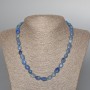 Necklace Blue Aventurine Natural Stone Tumbled Beads, 8x12mm, length 48cm
