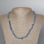 Necklace Blue Aventurine Natural Stone Tumbled Beads 7x9mm ±, Length 47cm ±