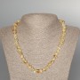 Citrine Necklace with natural gemstone, faceted beads, diameter 8×5 mm, length 49 cm ±