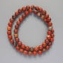 Red Jasper Beads natural stone smooth ball, diameter 6mm±, length 38cm ± on fishing line