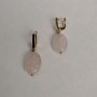 Earrings Pink Quartz Oval, diameter 13×18 mm±, with a English (sic) lock, length 36mm+