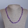 Amethyst Necklace, natural stone faceted beads, diameter 7x9mm, length 47cm