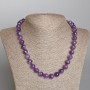 Amethyst Necklace Natural Stone Smooth Bead 10mm Diameter, 48cm Length
