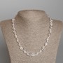 Necklace Mountain Crystal faceted, diameter 9x12mm, length 48cm