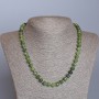 Necklace of Canadian Jadeite, Grenulated Rondelles, Natural Stone, 8x6 mm, Length 48 cm