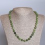 Jadeite Bead Necklace from Canadian Natural Stone, faceted spheres, 8.5 mm diameter, length 50 cm