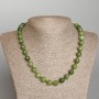 Necklace made of Canadian Jadeite natural stone, faceted ball, diameter 10mm, length 50cm