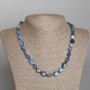 Kyanite Necklace, natural stone faceted beads, 9x12 mm, length 48 cm