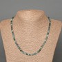 Apatite Necklace with natural gemstone, faceted cube, diameter 4mm±, length 48cm±