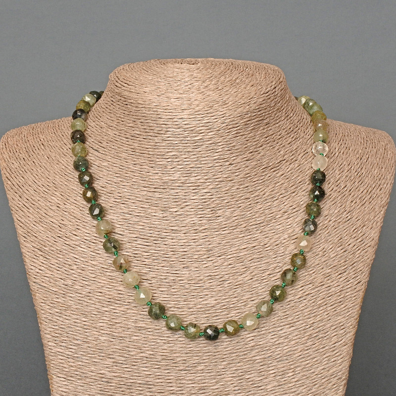 Rutilated Quartz Beads Hairy Natural Stone Faceted Cube, diameter 7mm±, length 50cm±