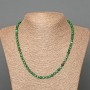 Malachite Necklace with Faceted Natural Stone, 4–5 mm Cube Beads, 50 cm Length