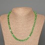 Chrysoprase Necklace, Natural Stone, Faceted Cubes, 5.5 mm diameter, 51 cm length