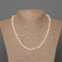 Necklace Mountain Crystal Natural Stone Faceted Cube, 7mm diameter, length 46cm