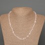 Necklace with Rock Crystal Natural Stone Faceted Cubes, 5mm diameter approx., length 47cm