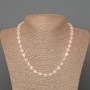 Rose Quartz Necklace with Faceted Coin Beads, 46 cm