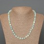 Aquamarine Necklace, natural stone, faceted cube, diameter 7mm ±, length 50cm ±