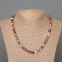 Tourmaline Necklace, natural stone, faceted cube, diameter 7mm±, length 49cm±