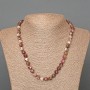 Tourmaline Beaded Necklace Natural Stone Faceted Cube, 7mm diameter, 49cm length