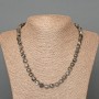 Larvikite Bead Necklace with Natural Stone, Faceted Cubes, 7mm diameter, 50cm length
