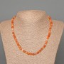 Carnelian Necklace with Faceted Cubes, natural gemstone, 5mm diameter, length 47cm