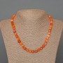 Carnelian Necklace with Natural Stone, Faceted Cube Beads, 7mm +/- diameter, 47cm +/- length