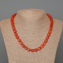 Carnelian Necklace with Natural Stone, Faceted Cube Beads, 9mm diameter, 46cm length