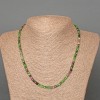 Zoisite Necklace, Natural Stone, Faceted Cube, 4 mm dia, 48 cm length