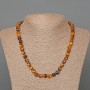 Tiger's Eye Bead Necklace - faceted cube, 7mm diameter, length 49cm
