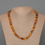 Tiger's Eye Beaded Necklace with Natural Cut Cubes, 9mm diameter, 50cm length