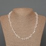 Necklace of Rock Crystal (Gravel) natural stone shard, diameter 6x3mm ±, length 48cm ±