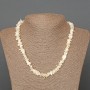 Necklace made of milky white mother-of-pearl, microchip size 8x2mm±, length 48cm±