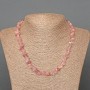 Necklace of Tourmaline-Quartz Natural Stone Chip, diameter 8x3mm±, length 47cm±