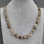 Rutilated Quartz Bead Necklace (Hairy Quartz), natural stone chip, diameter 8x3mm, length 46cm