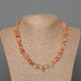 Rutilated Quartz Bead Necklace (Hairy Quartz), natural stone chip, diameter 8x3mm, length 46cm