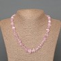 Kunzite Necklace of natural stone chunk, diameter 9×4mm ±, length 48cm ±