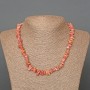 Necklace Rhodonite natural stone chips, 8x3mm+-, length 47cm+-