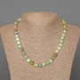Chrysocolla and Lapis Lazuli Necklace with Natural Gemstone Beads, Faceted Cube, 7mm diameter, ~50cm length
