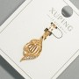 Pendant "Sura" Xuping with white rhinestones, diameter 10.5x22mm, length 30mm, 18K gold plating