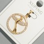 Pendant "Bird" by Xuping with white crystals, 22mm diameter + -, length 31mm + - 18K gold plating